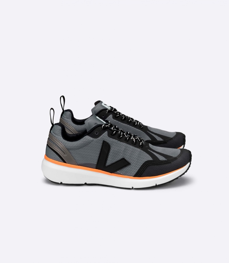 Premium 2 Alveomesh Concrete Black Neon Orange Veja