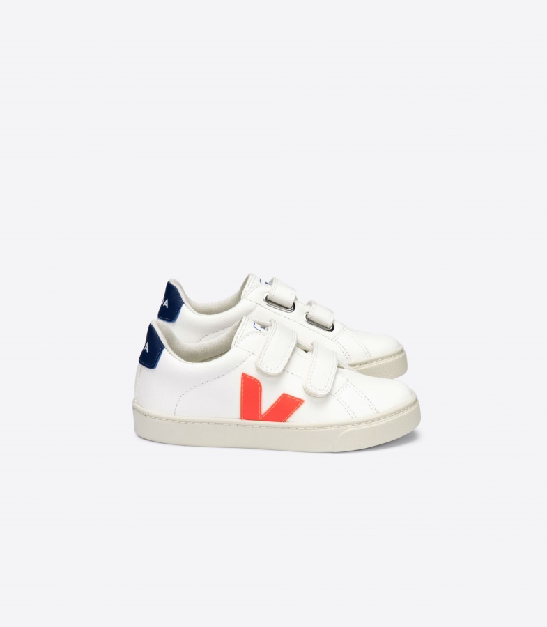 Chromefree Leather White Orange Fluo Cobalt Premium Veja