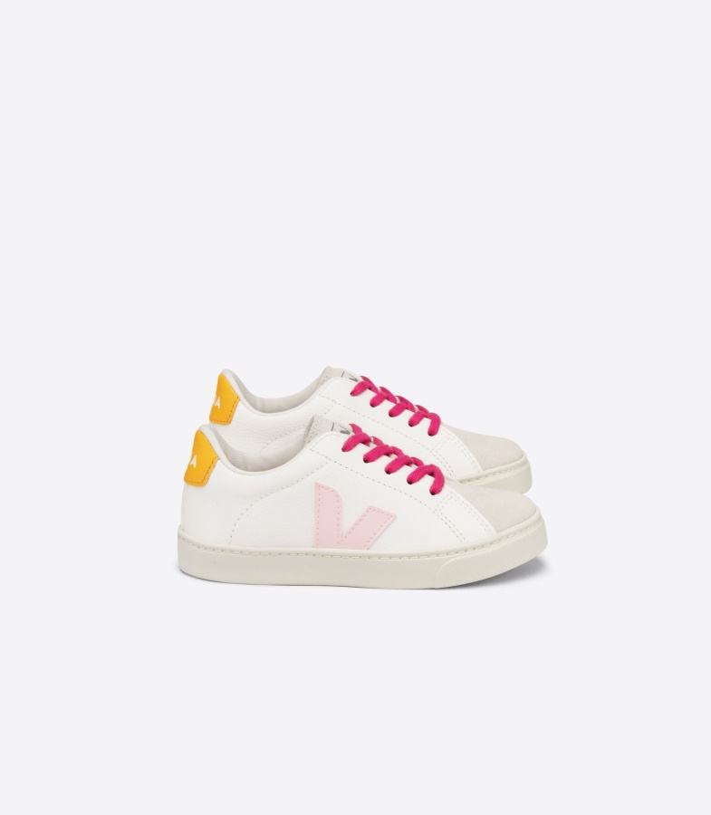 Laces Chromefree Leather White Petale Ouro Veja Collection