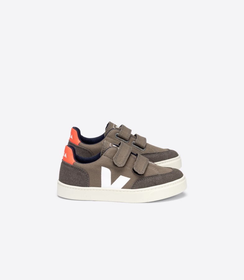Premium Canvas Kaki Pierre Orange Fluo Veja