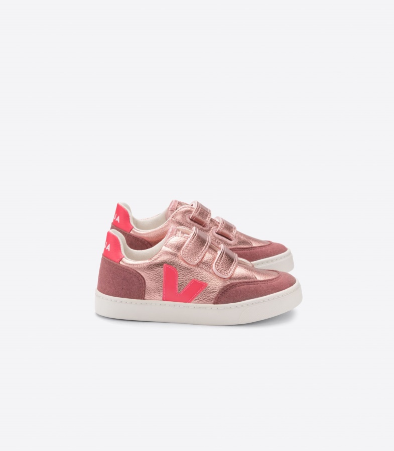 Veja Chromefree Leather Nacre Rose Fluo Collection