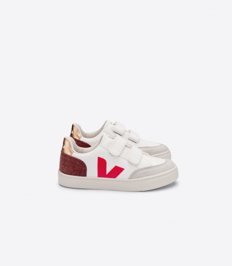 Veja Chromefree Leather White Multico Dried Petal Premium