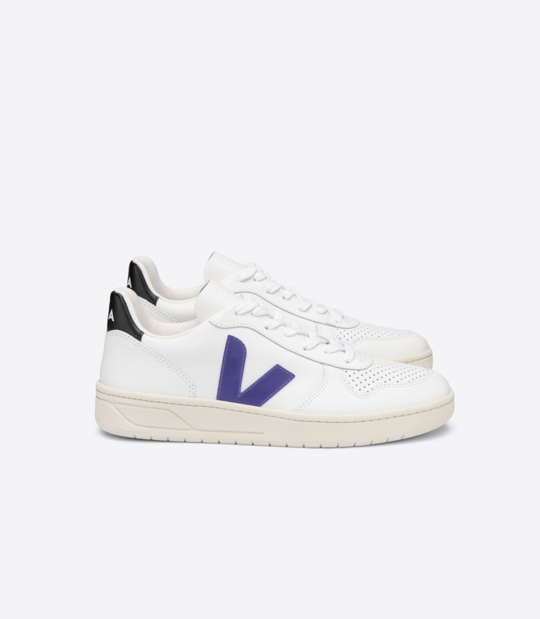 Leather White Purple Black Collection Veja