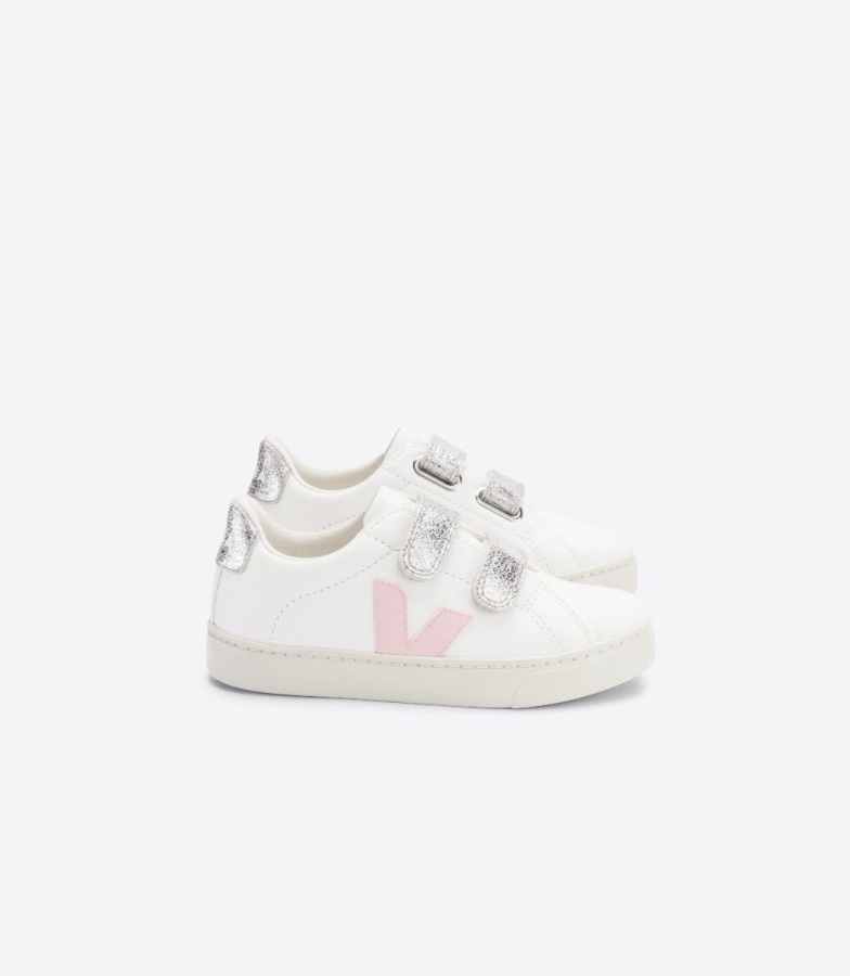 Chromefree Leather White Petale Silver Veja Original