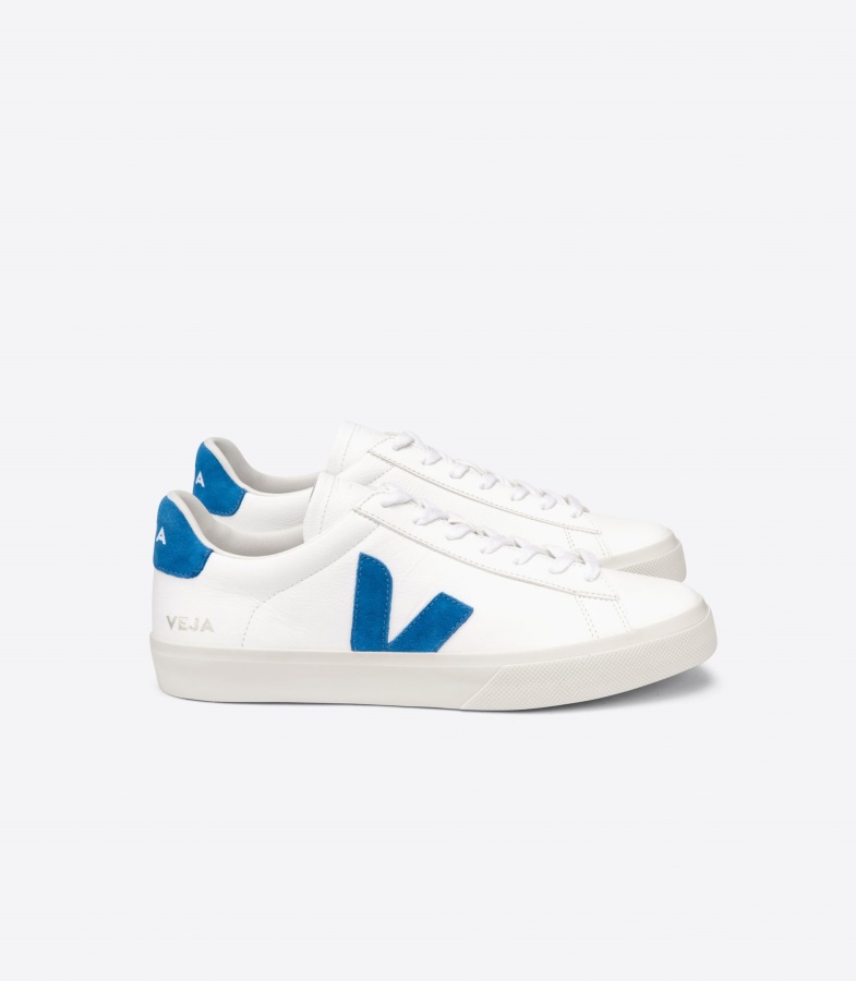 Collection Chromefree Leather White Swedish Blue Veja