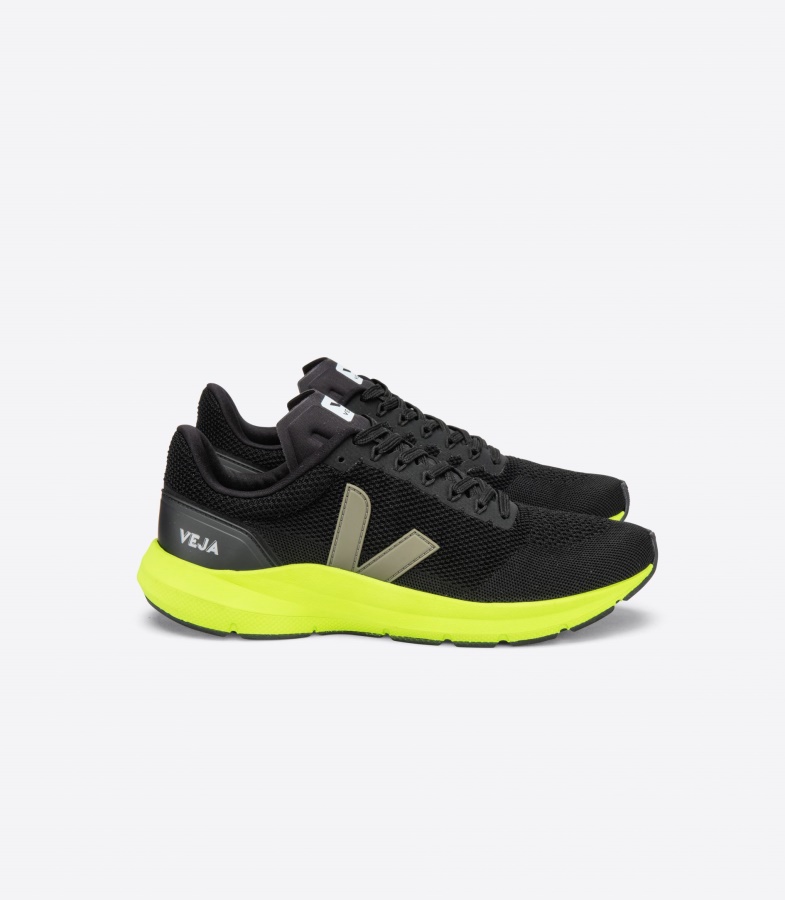 Lt V-Knit Black Kaki Jaune Fluo Veja Series
