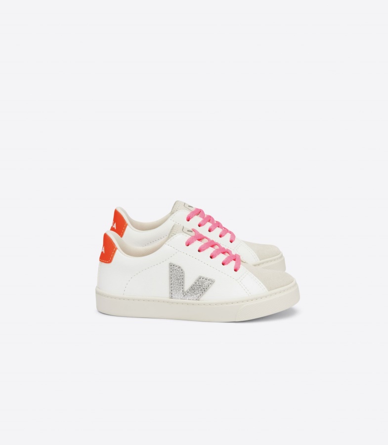 Laces Chromefree White Silver Orange Fluo Premium Veja