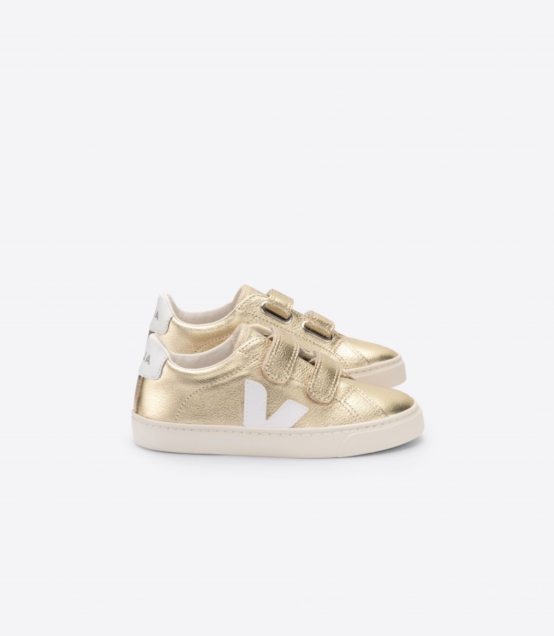 Leather Gold White Veja Premium